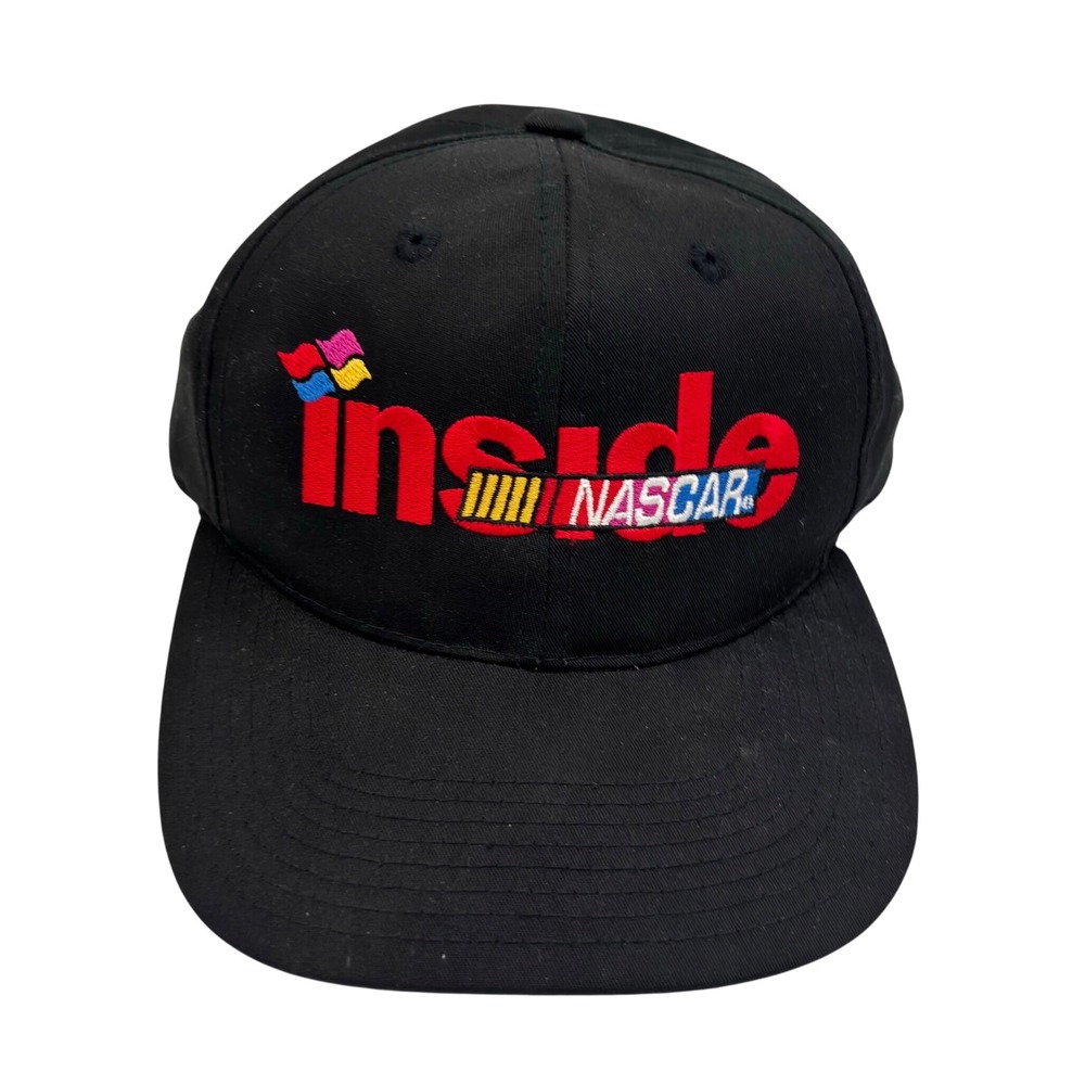 Vintage Track Gear Inside NASCAR Snapback Hat Black Racing Baseball Cap OSFA